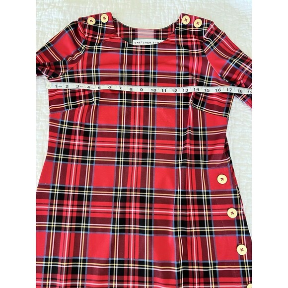 Gretchen Scott Red Plaid Dress Holiday Size XS - Picture 8 of 9